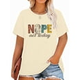 thumbnail image 1 of XCHQRTI Nope Not Today Womens Graphic Shirt Inspirational Plus Size Tees Short Sleeve Summer Casual Tops, 1 of 7