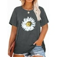 thumbnail image 1 of XCHQRTI Plus Size Daisy Women Tshirt Graphic Oversized Tees Short Sleeve Casual Tee, 1 of 8