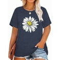 thumbnail image 1 of XCHQRTI Plus Size Daisy Women Tshirt Graphic Oversized Tees Short Sleeve Casual Tee, 1 of 7