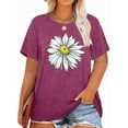 thumbnail image 1 of XCHQRTI Plus Size Daisy Women Tshirt Graphic Oversized Tees Short Sleeve Casual Tee, 1 of 8
