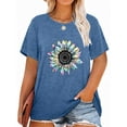 thumbnail image 1 of XCHQRTI Plus Size Daisy Women Tshirt Graphic Oversized Tees Short Sleeve Casual Tee, 1 of 9