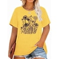 thumbnail image 1 of XCHQRTI Plus Size Daisy Women Tshirt Graphic Oversized Tees Short Sleeve Casual Tee, 1 of 8