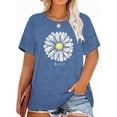 thumbnail image 1 of XCHQRTI Plus Size Daisy Women Tshirt Graphic Oversized Tees Short Sleeve Casual Tee, 1 of 9