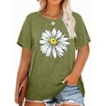 thumbnail image 1 of XCHQRTI Plus Size Daisy Women Tshirt Graphic Oversized Tees Short Sleeve Casual Tee, 1 of 8