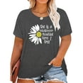 thumbnail image 1 of XCHQRTI Plus Size Daisy Women Tshirt Graphic Oversized Tees Short Sleeve Casual Tee, 1 of 7