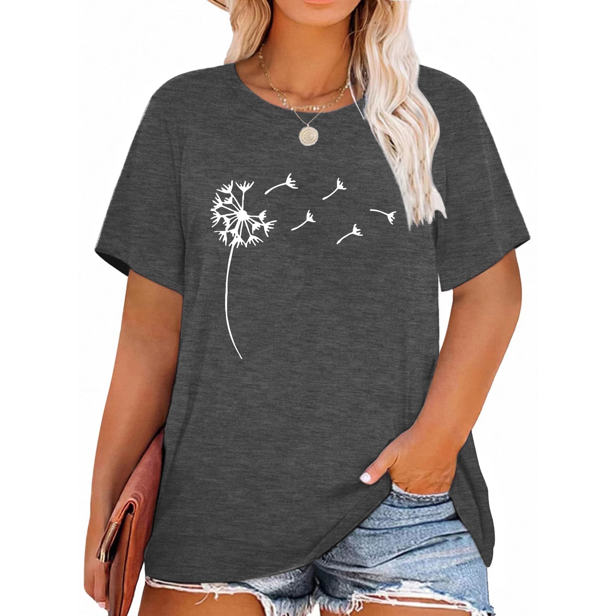 Women's 'Spread Kindness' T-Shirt - Funny Dandelion Inspirational Short Sleeve Tee - View #2