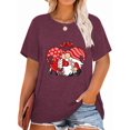 thumbnail image 1 of Anbech Plus Size Women Shirt Love Heart Crewneck Tshirt Short Sleeve Oversized Graphic Sweet Top, 1 of 2