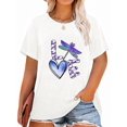 thumbnail image 1 of Anbech Plus Size Women Shirt Love Heart Crewneck Tshirt Short Sleeve Oversized Graphic Sweet Top, 1 of 7