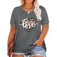 thumbnail image 1 of Anbech Plus Size Women Shirt Love Heart Crewneck Tshirt Short Sleeve Oversized Graphic Sweet Top, 1 of 2