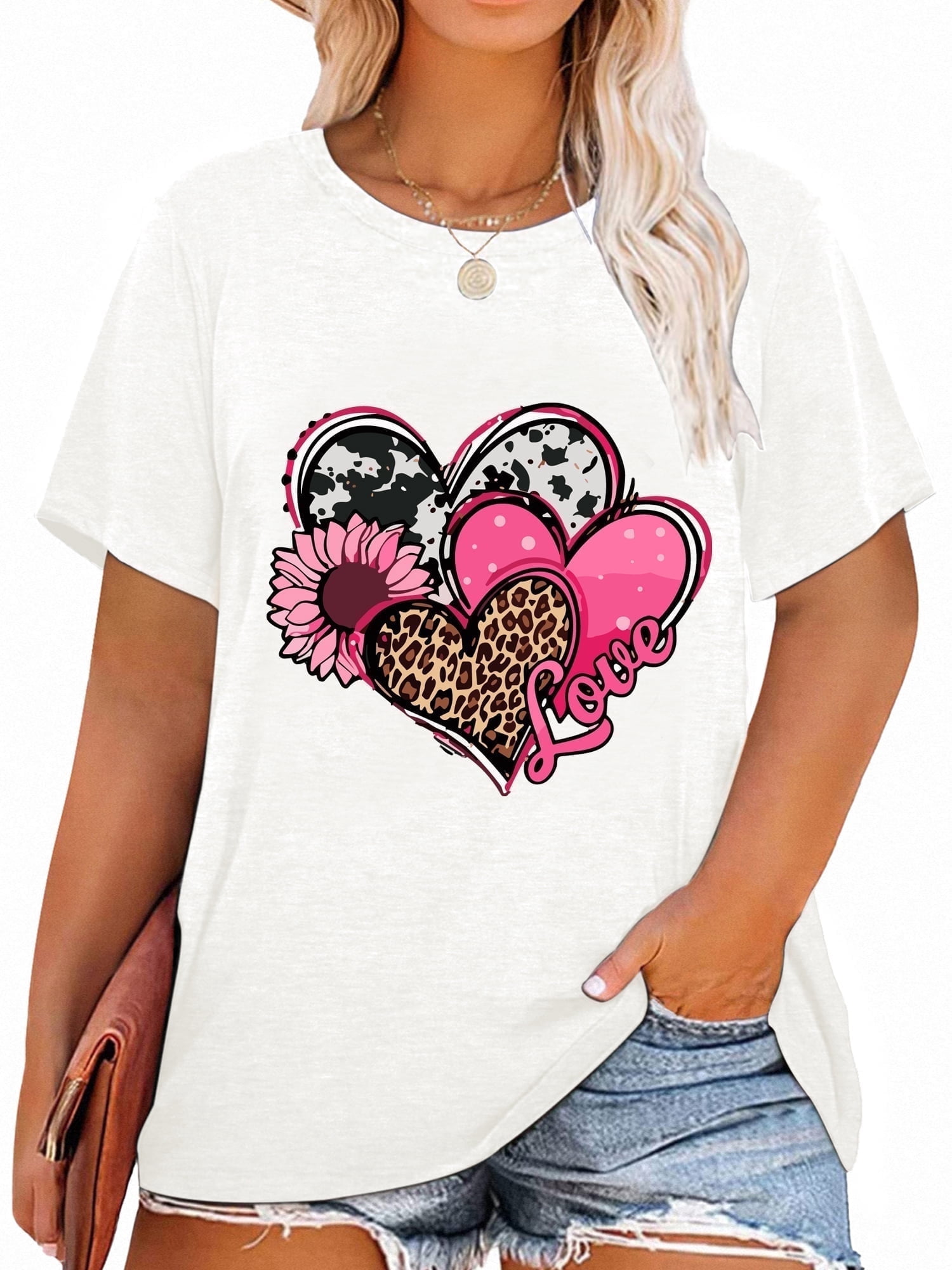 You Make Me More Heart Print Long T-shirt For Women's main image 1