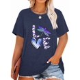 thumbnail image 1 of Anbech Plus Size Women Shirt Love Heart Crewneck Tshirt Short Sleeve Oversized Graphic Sweet Top, 1 of 2