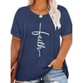 thumbnail image 1 of XCHQRTI Plus Size Women's Faith T Shirt Oversized Ladies Christian Tee Shirts Plus Graphic Clothing, 1 of 7