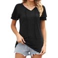 thumbnail image 1 of Anbech Ruffled Sleeve Womens V Neck Shirt 2024 Tunic Casual Blouse Tops, 1 of 7