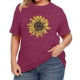 thumbnail image 1 of XCHQRTI Sunflower Shirts for Womens Plus Size Short Sleeves T-Shirt Graphic Oversized Flower Tops, 1 of 7