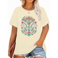 thumbnail image 1 of XCHQRTI Sunflower Shirts for Womens Plus Size Short Sleeves T-Shirt Graphic Oversized Flower Tops, 1 of 8
