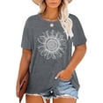 thumbnail image 1 of XCHQRTI Sunflower Shirts for Womens Plus Size Short Sleeves T-Shirt Graphic Oversized Flower Tops, 1 of 7