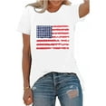 thumbnail image 1 of XCHQRTI USA Flag Shirt Women 4th of July Tee Graphic Short Sleeve Casual Memorial Day T-Shirts, 1 of 7