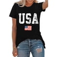 thumbnail image 1 of XCHQRTI USA Flag Shirt Women 4th of July Tee Graphic Short Sleeve Casual Memorial Day T-Shirts, 1 of 7
