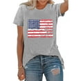 thumbnail image 1 of XCHQRTI USA Flag Shirt Women 4th of July Tee Graphic Short Sleeve Casual Memorial Day T-Shirts, 1 of 7