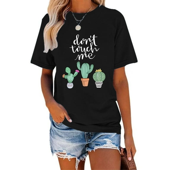 XCHQRTI Western Shirts Women Graphic Tees Casual Cowboy Rodeo Tshirts Desert Cactus Vintage Short Sleeve Tee Tops