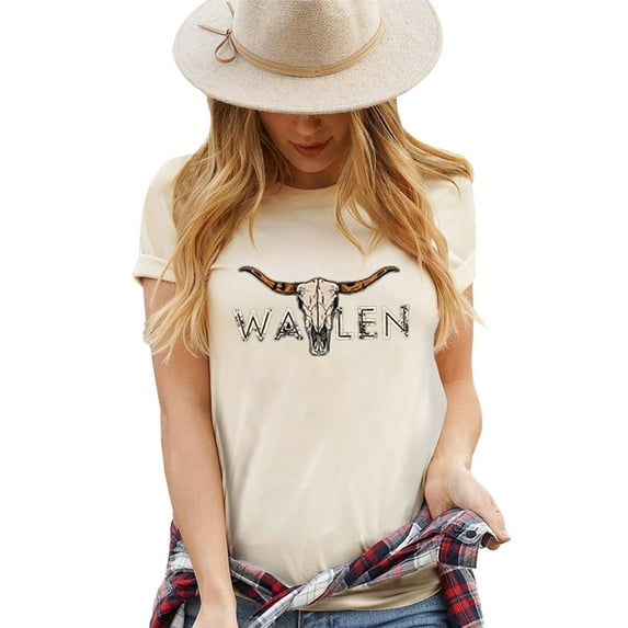 XCHQRTI Western Shirts Women Graphic Tees Casual Cowboy Rodeo Tshirts Desert Cactus Vintage Short Sleeve Tee Tops