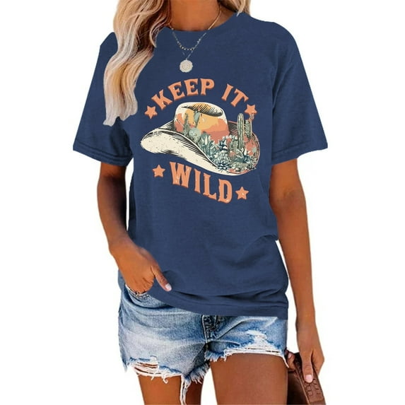 XCHQRTI Western Shirts Women Graphic Tees Casual Cowboy Rodeo Tshirts Desert Cactus Vintage Short Sleeve Tee Tops