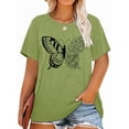 thumbnail image 1 of XCHQRTI Women Butterfly Daisy Tshirt Plus Size Shirts Casual Summer Tee, 1 of 7