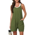 thumbnail image 1 of XCHQRTI Women Casual Jumpsuit Spaghetti Strap Overalls with Pockets Loose Sleeveless Rompers, 1 of 8