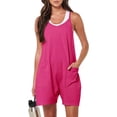 thumbnail image 1 of XCHQRTI Women Casual Jumpsuit Spaghetti Strap Overalls with Pockets Loose Sleeveless Rompers, 1 of 4
