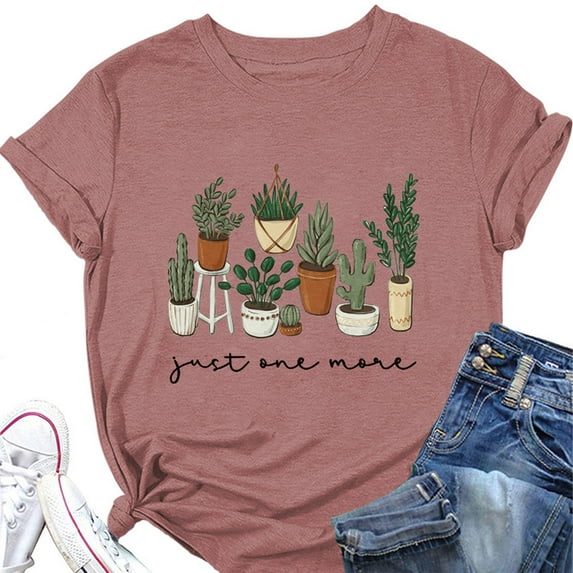 XCHQRTI Women Grow Graphic Tshirt Short Sleeve Print Shirt Casual Nature Tee Tops