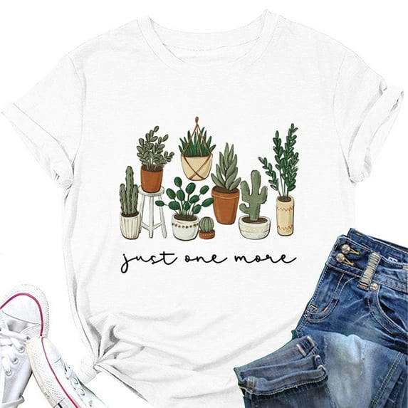 XCHQRTI Women Grow Graphic Tshirt Short Sleeve Print Shirt Casual Nature Tee Tops