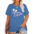 thumbnail image 1 of XCHQRTI Women Happy Easter Shirts Short Sleeves Plus Size T shirt Tops, 1 of 9