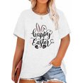 thumbnail image 1 of XCHQRTI Women Happy Easter Shirts Short Sleeves Plus Size T shirt Tops, 1 of 9