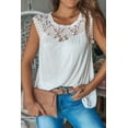 thumbnail image 1 of XCHQRTI Women Lace Crochet Splicing Tank Top Summer Casual Loose Sleeveless Shirt Vest, 1 of 5