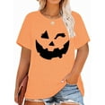 thumbnail image 1 of XCHQRTI Women Plus Size Hocus Pocus Shirt Graphic Halloween Casual Letter T-Shirt Short Sleeve Quote Funny Saying Top Tees, 1 of 7