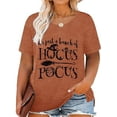 thumbnail image 1 of XCHQRTI Women Plus Size Hocus Pocus Shirt Graphic Halloween Casual Letter T-Shirt Short Sleeve Quote Funny Saying Top Tees, 1 of 7