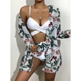 thumbnail image 1 of XCHQRTI Women Sexy Bikini Split Swimsuit Push up Sexy Suspender Cross Bundling Bathingsuit Mesh 3 Piece Printed Swimwear, 1 of 5