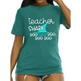 thumbnail image 1 of XCHQRTI Women Teacher Shark Doo Tees Short Sleeve Graphic Shirt Inspirational Back to School Teachers'Day Gift Tops, 1 of 5