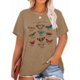 thumbnail image 1 of XCHQRTI Women's Butterfly Plus Shirts Casual Loose Oversized Tshirt Short Sleeve Floral Summer Tee, 1 of 7
