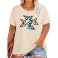 thumbnail image 1 of Anbech Women's Butterfly Plus Shirts Casual Loose Oversized Tshirt Short Sleeve Floral Summer Tee, 1 of 5