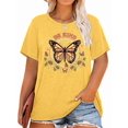 thumbnail image 1 of XCHQRTI Women's Butterfly Plus Shirts Casual Loose Oversized Tshirt Short Sleeve Floral Summer Tee, 1 of 7