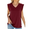 thumbnail image 1 of XCHQRTI Women's Casual Cap Sleeve Tank Tops Summer Trendy Dressy Sleeveless Vest Ladies Tee Tops, 1 of 9