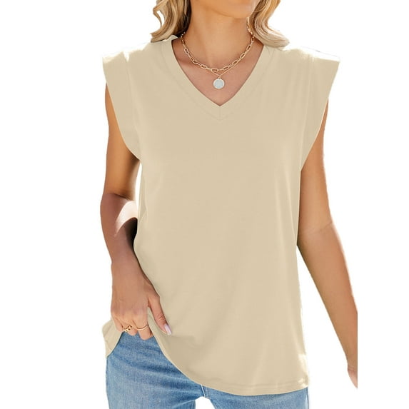XCHQRTI Women's Casual Cap Sleeve Tank Tops Summer Trendy Dressy Sleeveless Vest Ladies Tee Tops