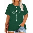 thumbnail image 1 of XCHQRTI Women's Dragonfly Tee Shirts Plus Size Graphic Tshirts Flower Oversized Tops with Dragonflies Short Sleeve, 1 of 6