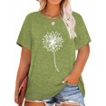 thumbnail image 1 of XCHQRTI Women's Dragonfly Tee Shirts Plus Size Graphic Tshirts Flower Oversized Tops with Dragonflies Short Sleeve, 1 of 10