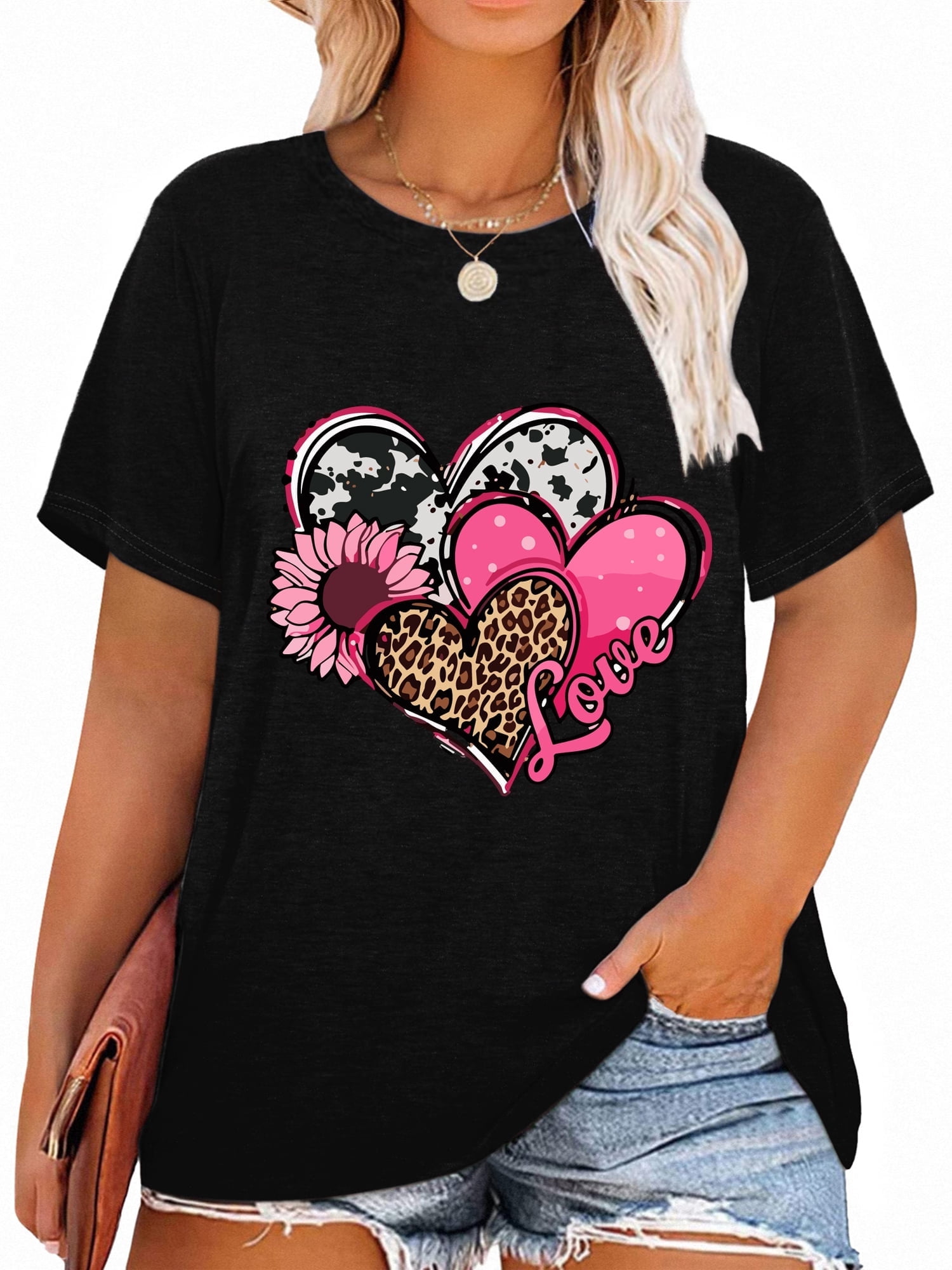 Ladies Leopard Love Short Sleeve Tshirt