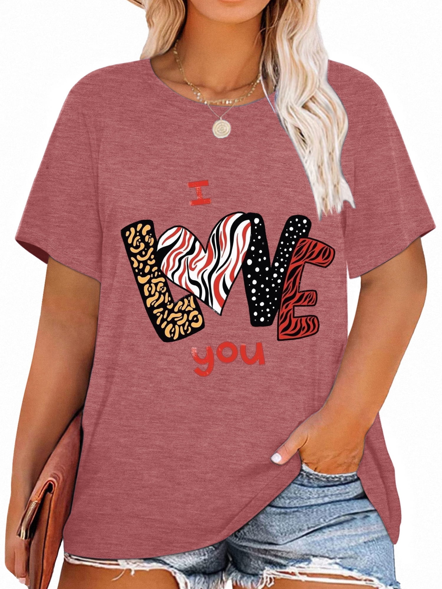 Oversized Women T-Shirt Love Art Printed