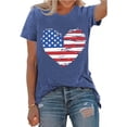 thumbnail image 1 of XCHQRTI Women's Merica Shirt American Flag Tee Short Sleeve 4th of July Patriotic Shirts, 1 of 6