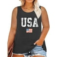 thumbnail image 1 of XCHQRTI Women's Plus 4th of July Tank Tops Graphic American Flag Sleeveless Shirts, 1 of 7