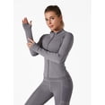 thumbnail image 1 of Anbech Women's Yoga Jacket Quick Drying Long Sleeve Shirt Breathable Tight Fitness Top, 1 of 5
